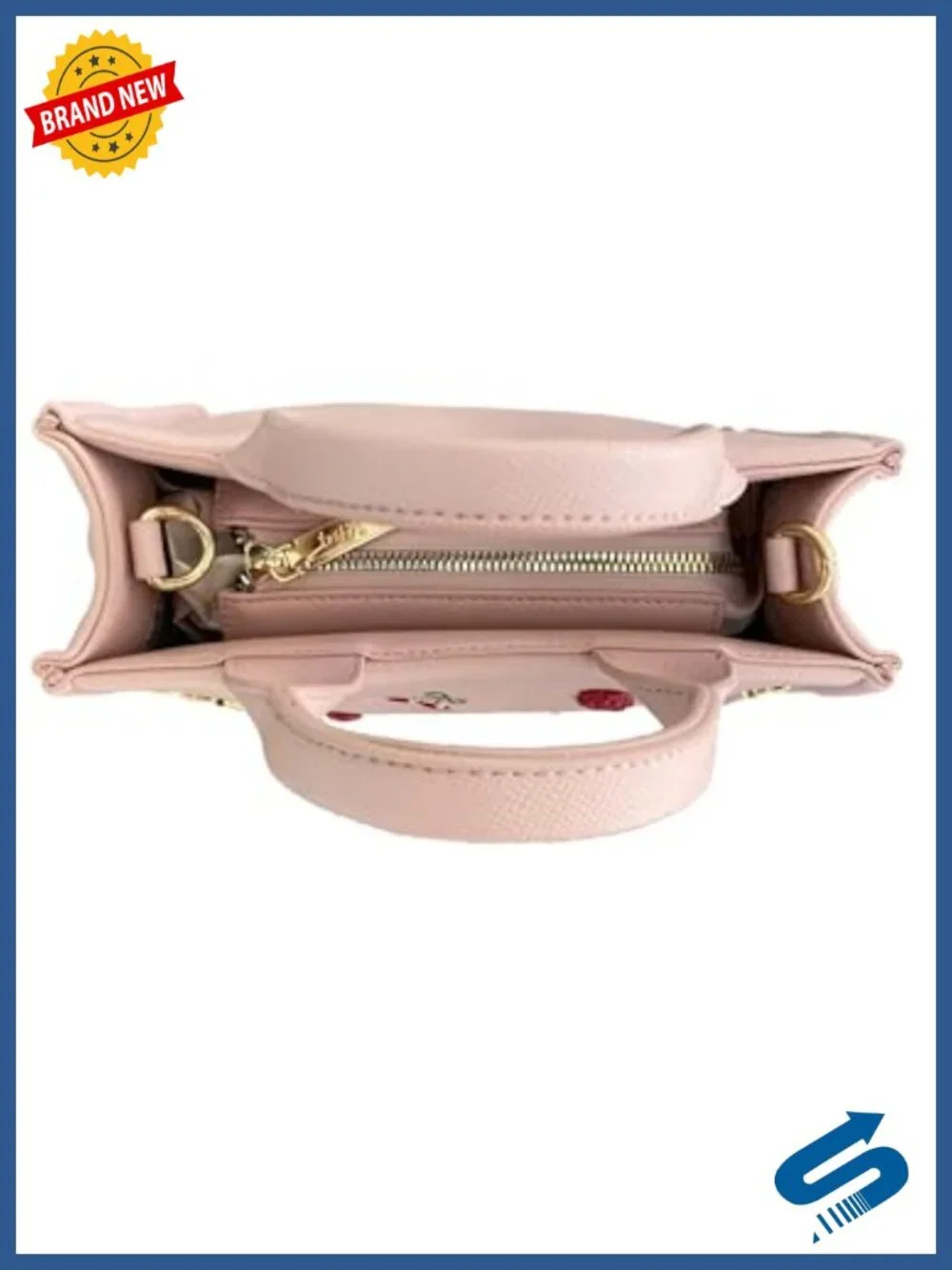 Faux Leather Dual Compartment Crossbody Bag with Detachable Charm and